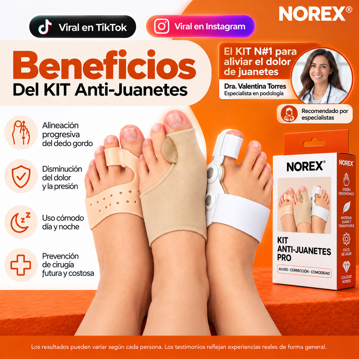 KIT ANTI-JUANETES ORTOPEDICO NOREX
